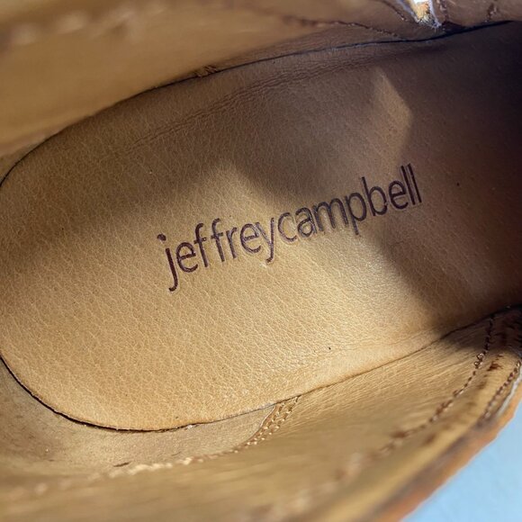 Jeffrey Campbell Rosalee Bootie Tan Stacked Block Heel Size 8.5,Ankle Shoes - Picture 13 of 15